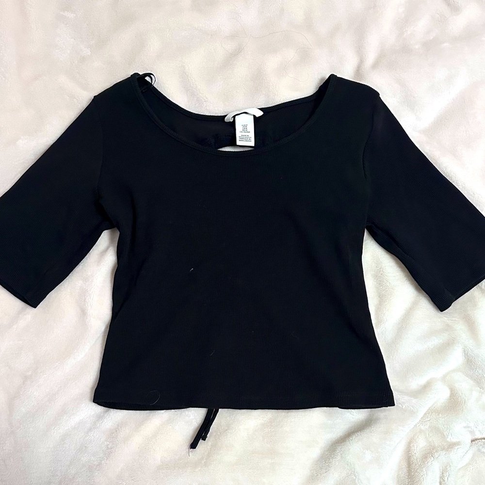 black H&M open back top